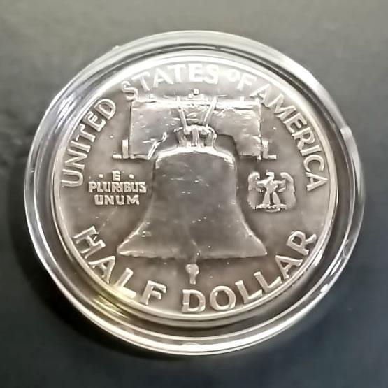 Koin perak 1950 Franklin Half Dollar Silver Coin