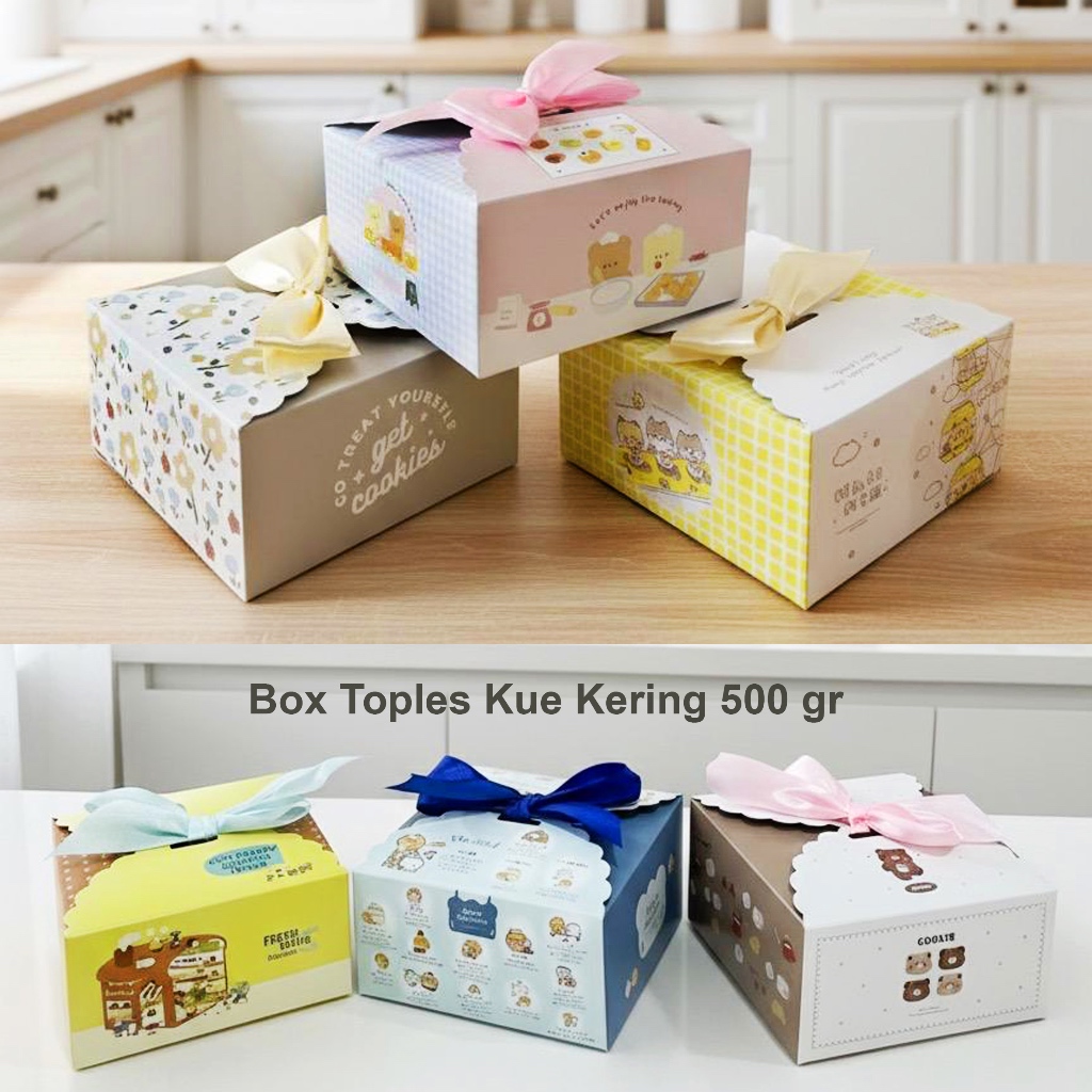 Gift Box PENDEK ukuran 14x14x7 | Kotak Kue Kering | Box Cake Roti Kering Lebaran Natal | Dus Mooncak