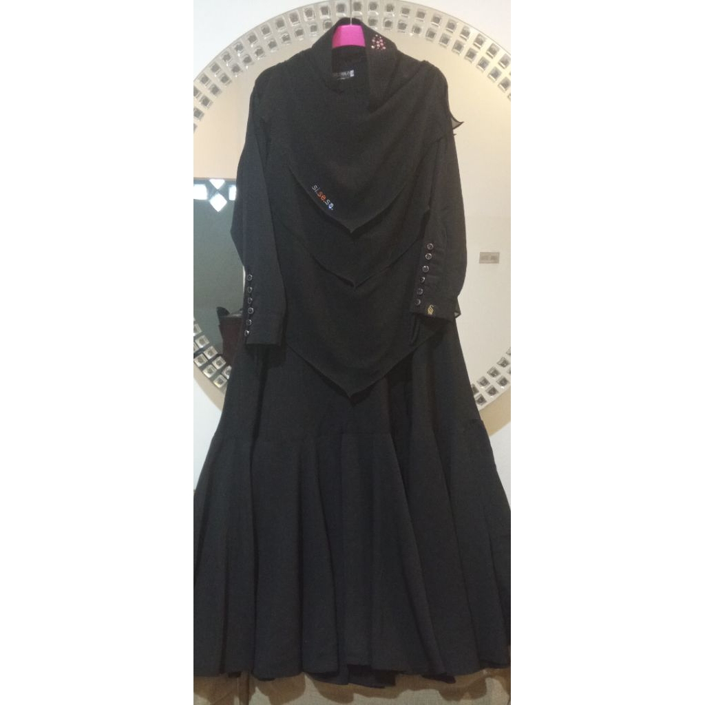 sisesa Khimar hitam gamis Salsabila