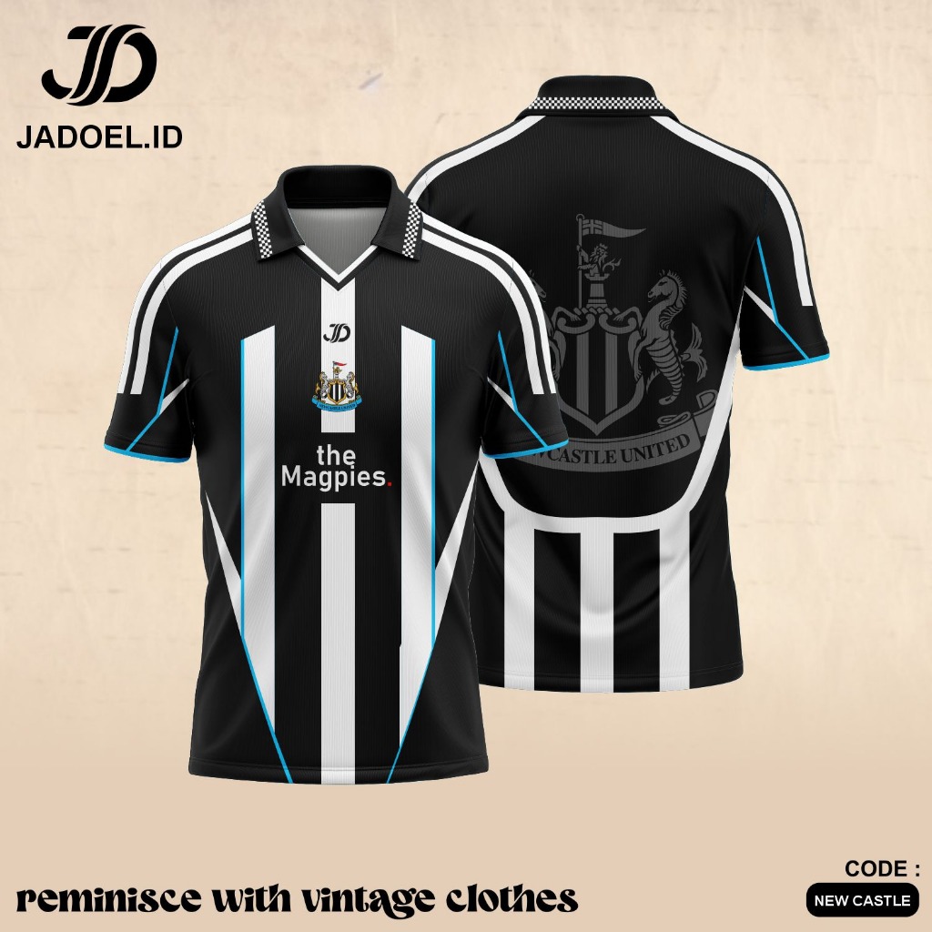 Jadoel_Jersey NewCastle Fantasi Home Retro_Jersey Vintage Newcastle Full Printing Free Custom Nama