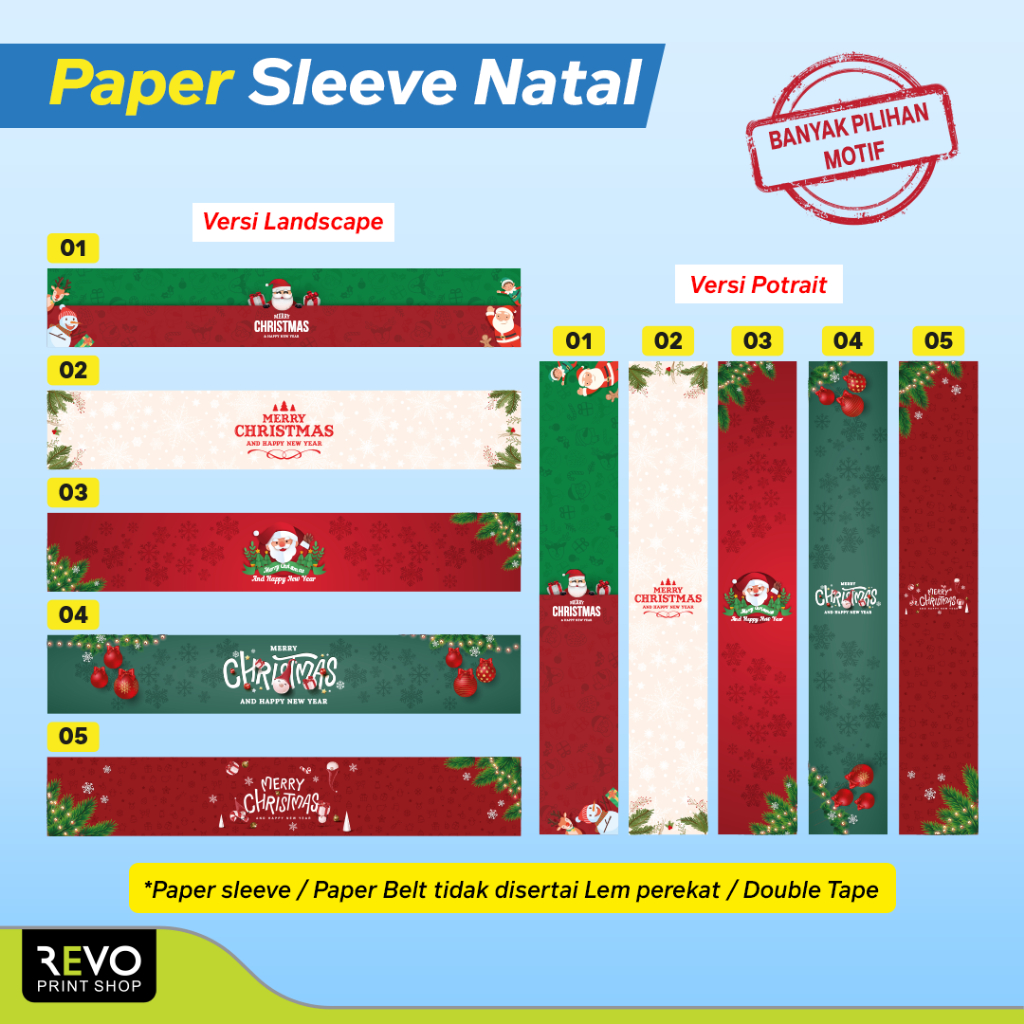 paper belt natal christmas / Paperbelt Sleeve box / Label Segel natal