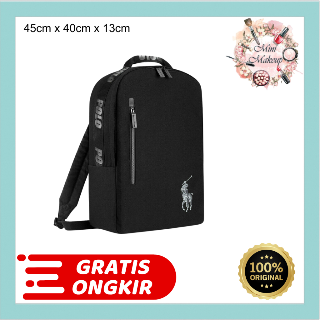 Ralph Lauren Polo Backpack Tas Ransel Kuliah Kerja Sekolah Travel Unisex ORIGINAL