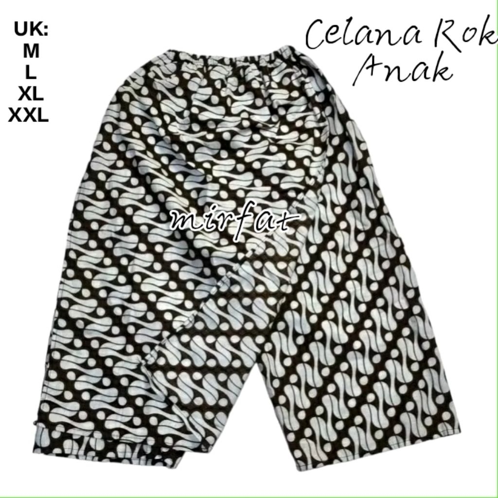 Celana rok jarik putih/Rok celono Anak