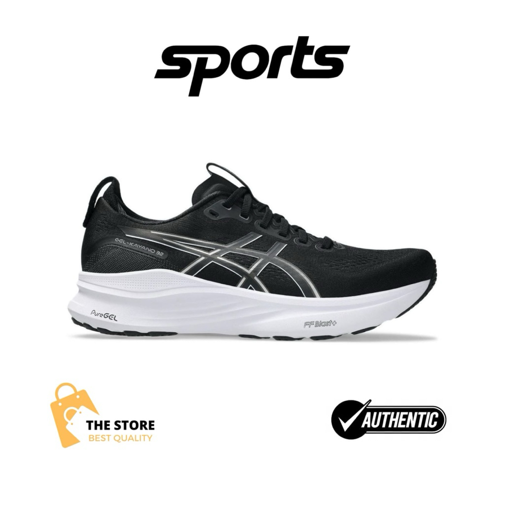 Sepatu Lari Pria Asics Gel Kayano 32 Black White