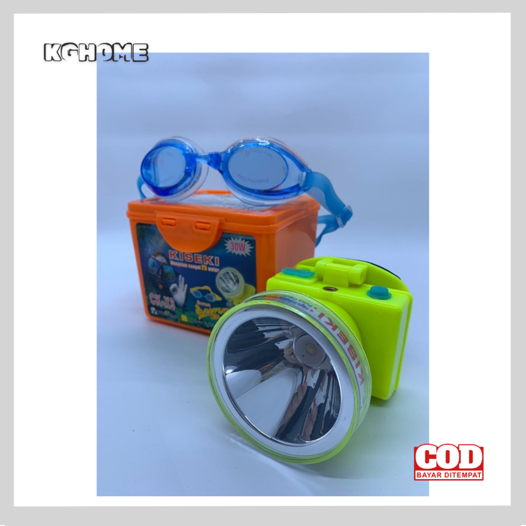 Senter Kepala Selam 30W Kiseki CK-X3 Gratis Kacamata Selam
