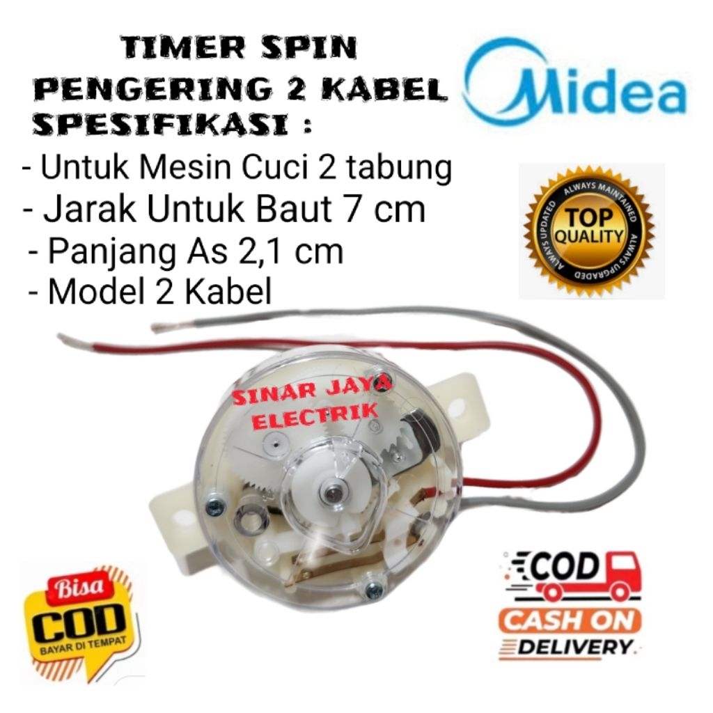 TIMER SPIN PENGERING 2 KABEL MESIN CUCI MIDEA 2 TABUNG - TIMER PENGERING MIDEA 2 KABEL