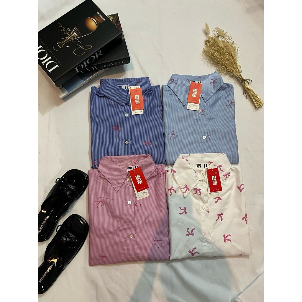 Blouse Kemeja Atasan Wanita | Blouse Wanita Uniqlo | Atasan Uniqlo | Atasan Wanita Salur Kekinian