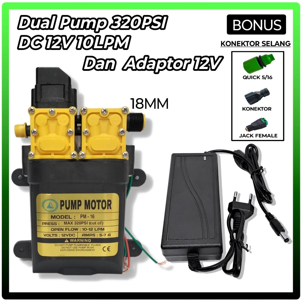 Dinamo pompa DC12V 320PSI 10Lpm / Dinamo pompa sprayer DC 12 volt Dan Adaptor