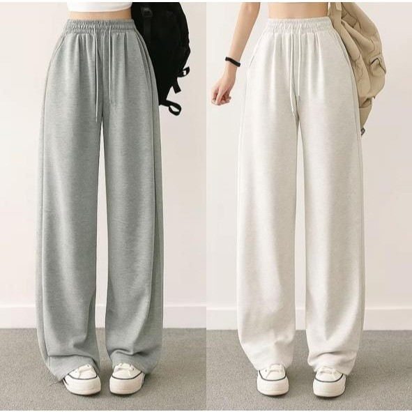 Sweatpants Baggy Fit Wanita Pria – Celana Panjang Loose Korea Casual Style