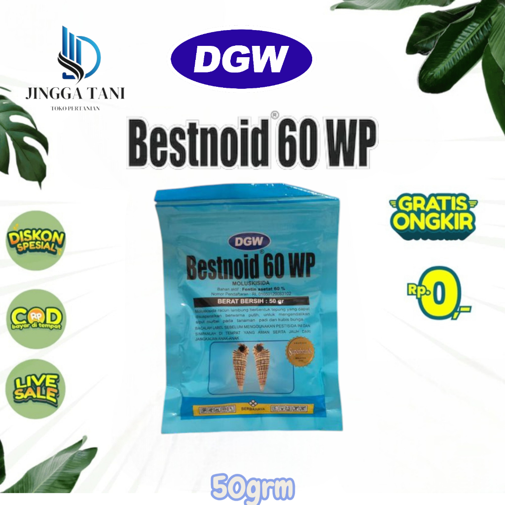 BESTNOID 60 WP - 50grm - Basmi siput trisipan dan siput murbei pada tanaman padi - DGW