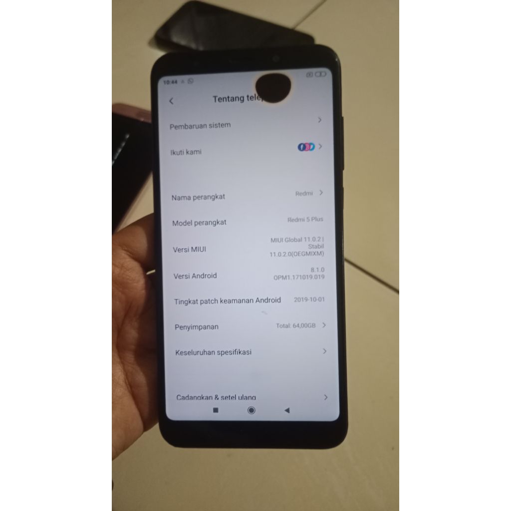 Xiaomi Redmi 5 Plus Minus Normal