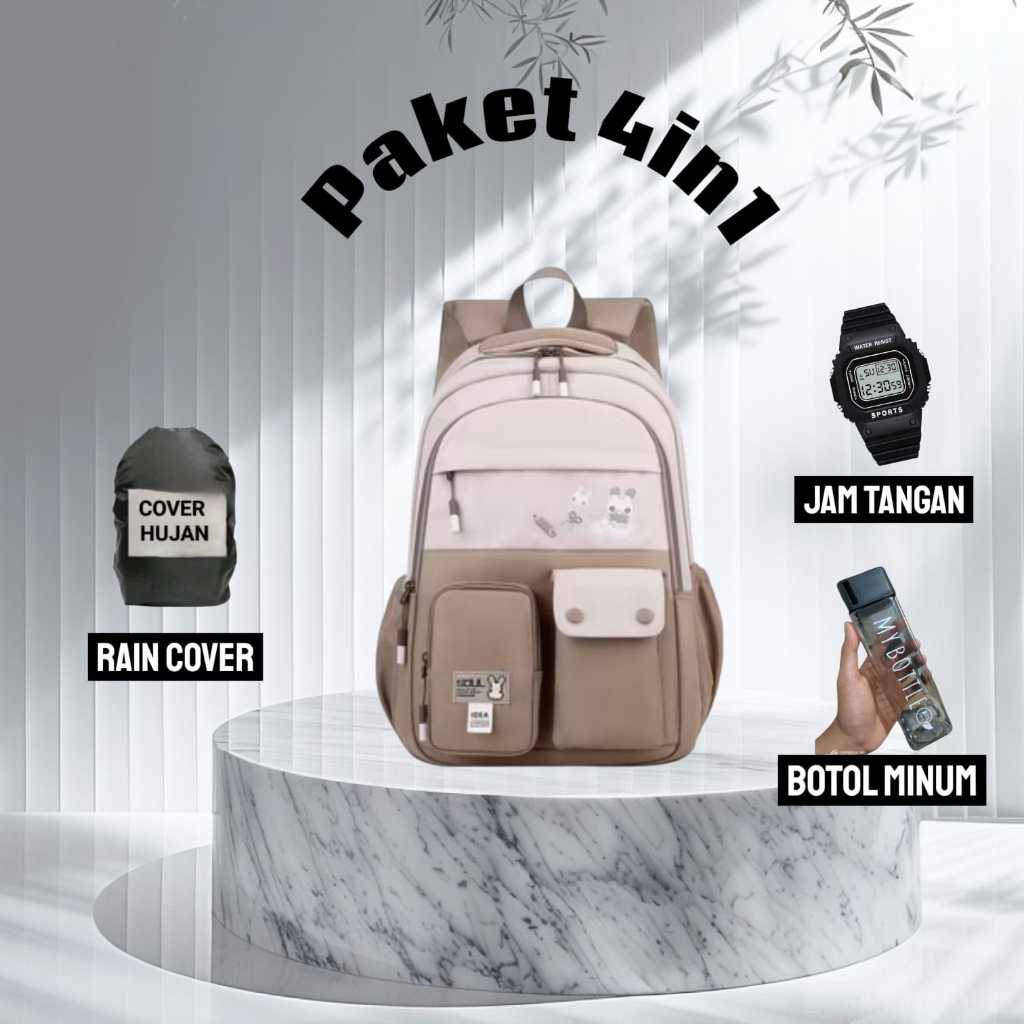 Tas Ransel Anak Perempuan Kanvas Berkualitas || Tas Punggung Anak SD SMP Kanvas Terbaru