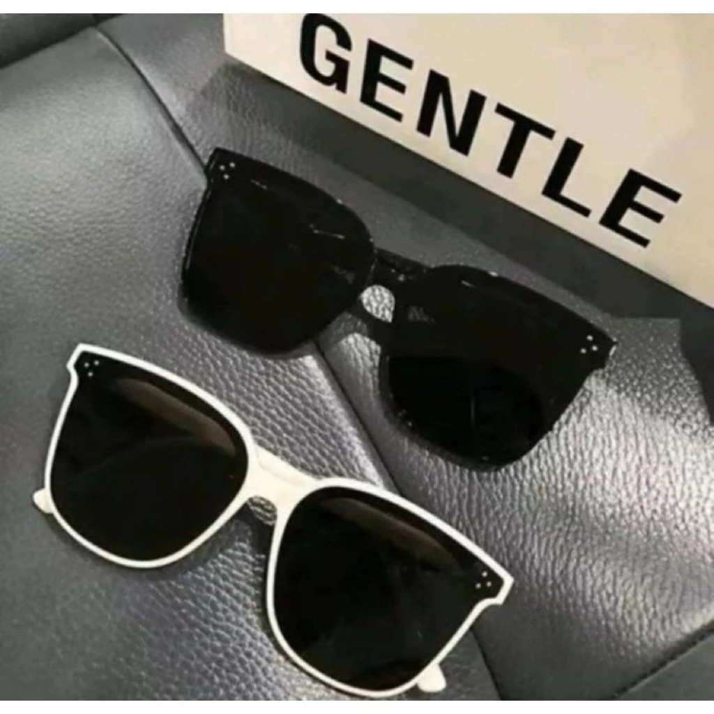 GLATHIKSHOP_KM2 Kacamata Hitam Putih Wanita Pria / Kacamata Unisex /Kacamata Bingkai Kotak Anti UV D