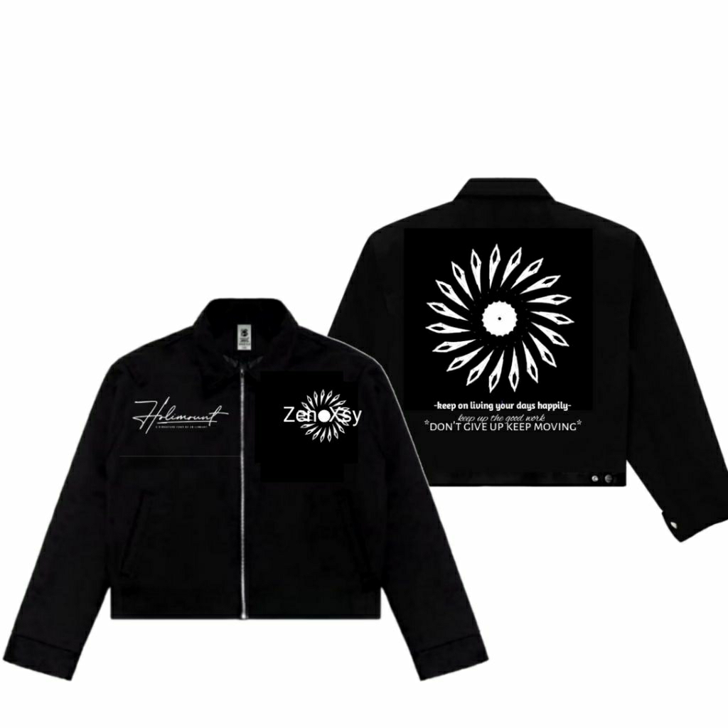 Work Jaket Boxy hitam pria jaket boxy karja