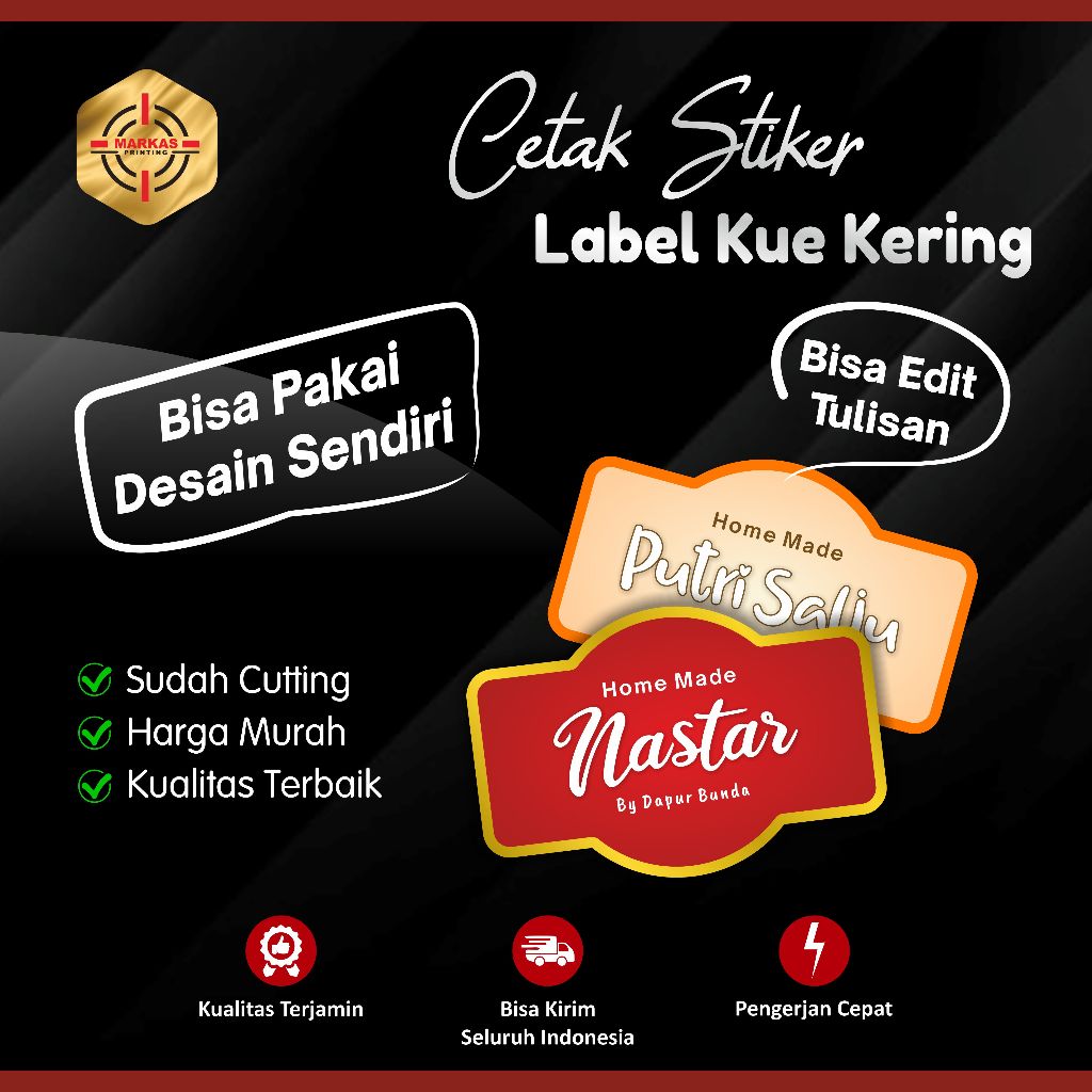 Stiker Label untuk Kue kering | Cetak Stiker untuk Kue Kering Lebaran