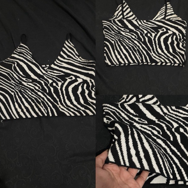 tanktop motif zebra black&white