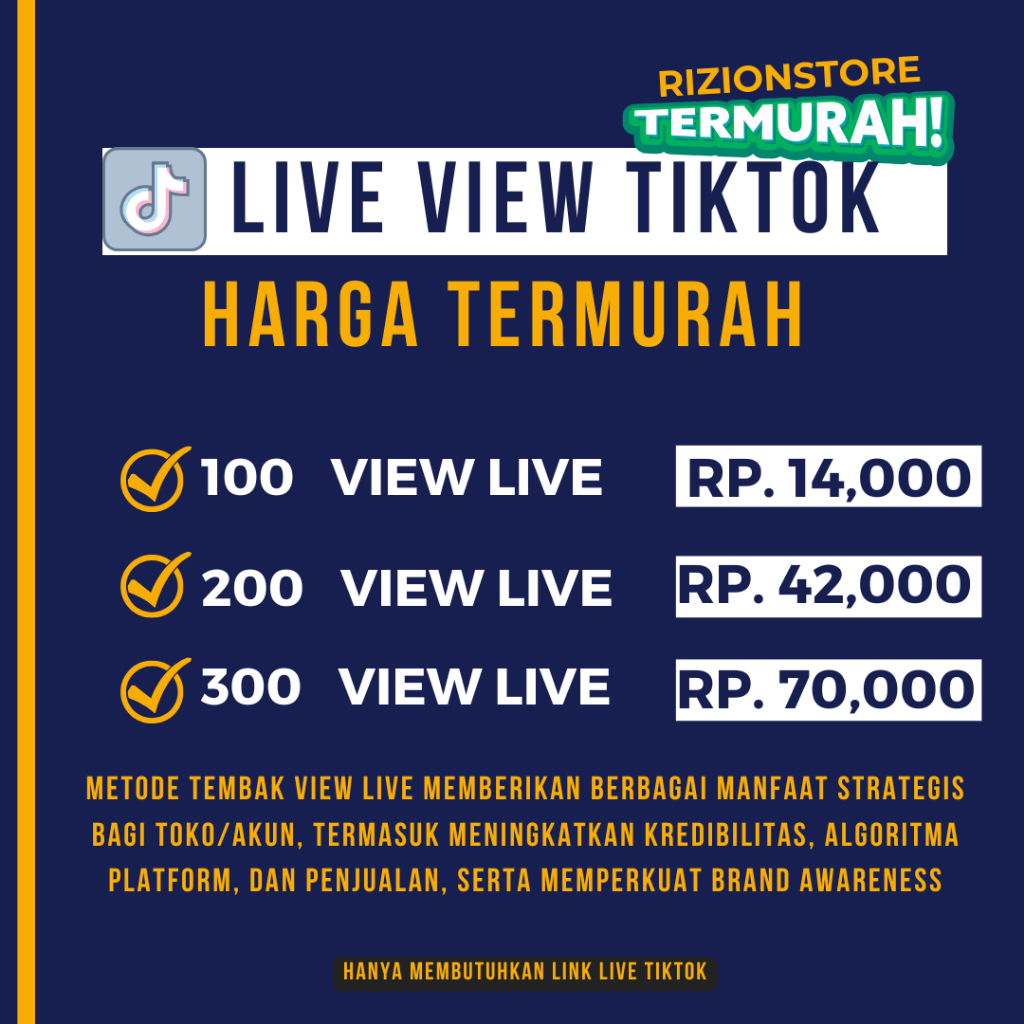 LIVE VIEW TIKTOK TERMURAH