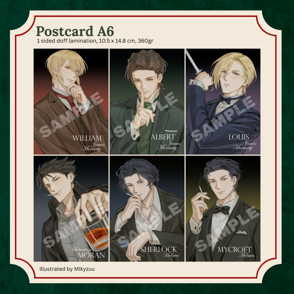 [MTP Fanmerch] Postcard A6 Moriarty The Patriot by Mlkyzuu - William Albert Louis Moran Sherlock Myc