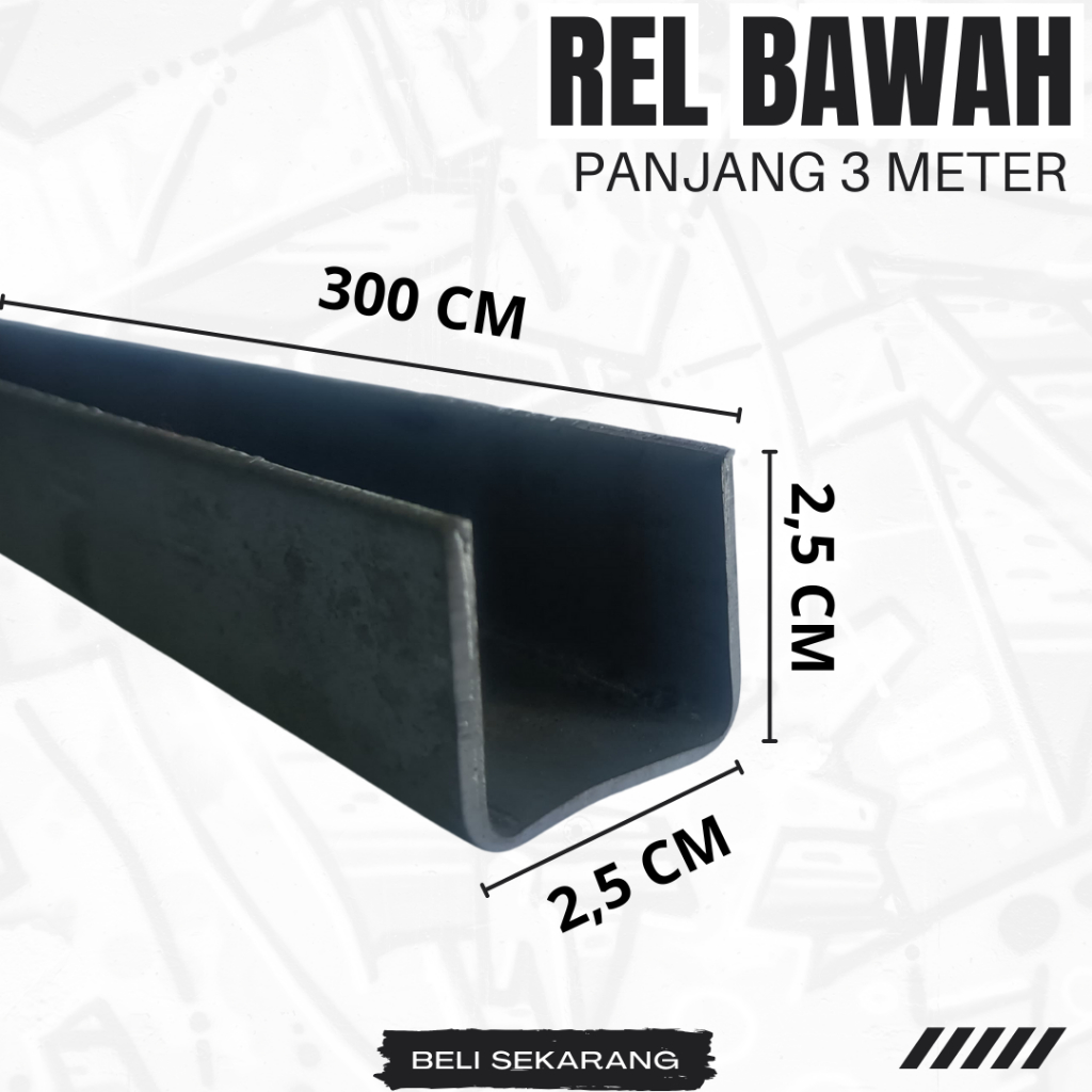 Rel Bawah Henderson Panjang 3 Meter / Rel Bawah Pintu Sliding / Rel Bawah Pintu Gebyog BERKUALITAS