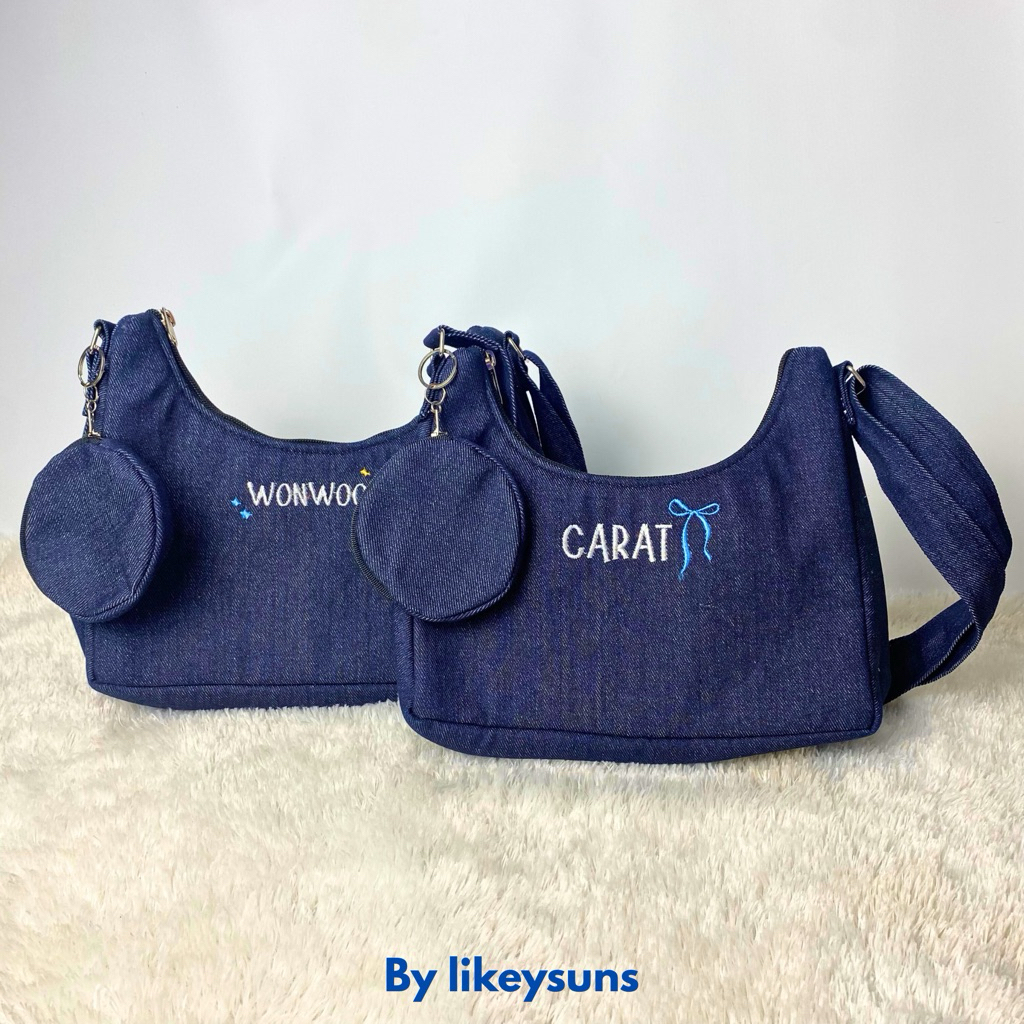 READY STOCK SLINGBAG DENIM CARAT & WONWOO VERSION