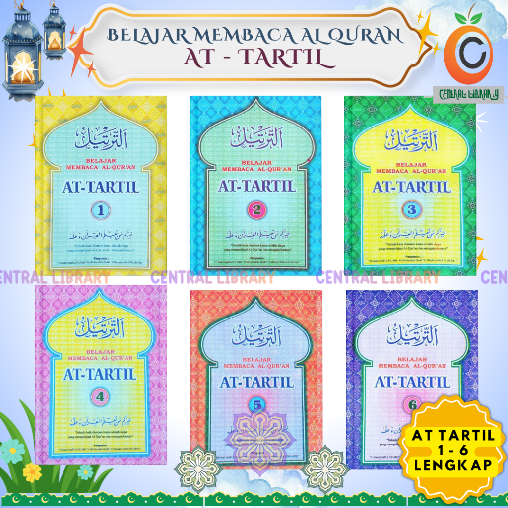 AT TARTIL  Buku Belajar Membaca Al-Quran Jilid 1 - 6 Lengkap (HVS)