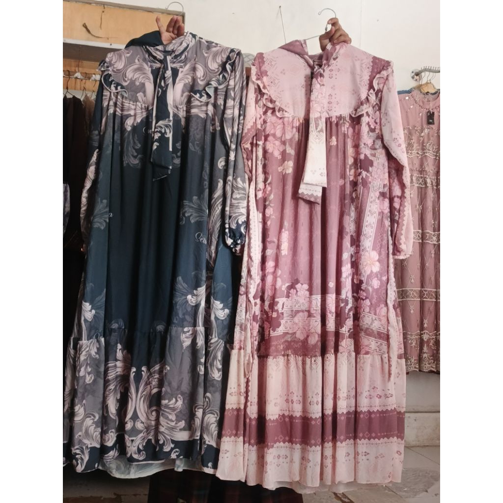 gamis set hijab segi empat