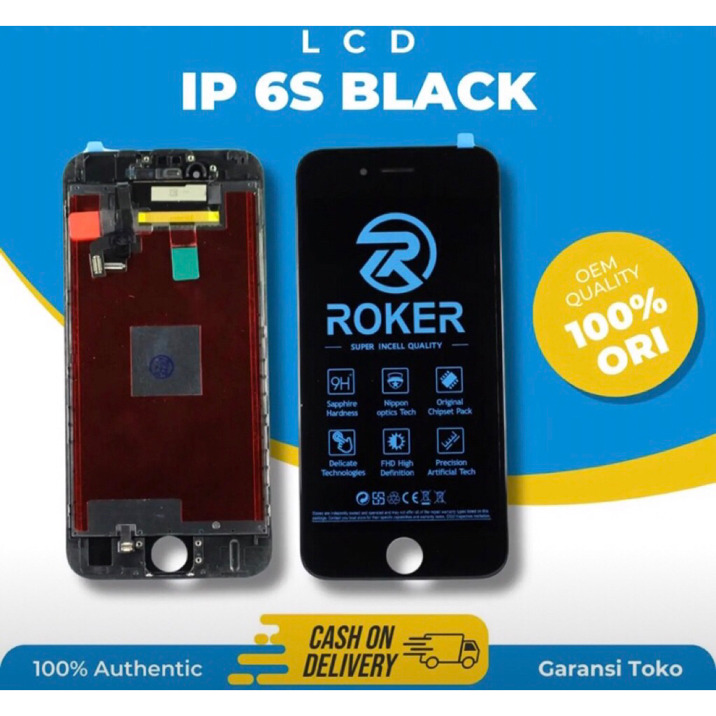 LCD TOUCHSCREEN FULLSET IPHONE 6s ORIGINAL NEW - Hitam