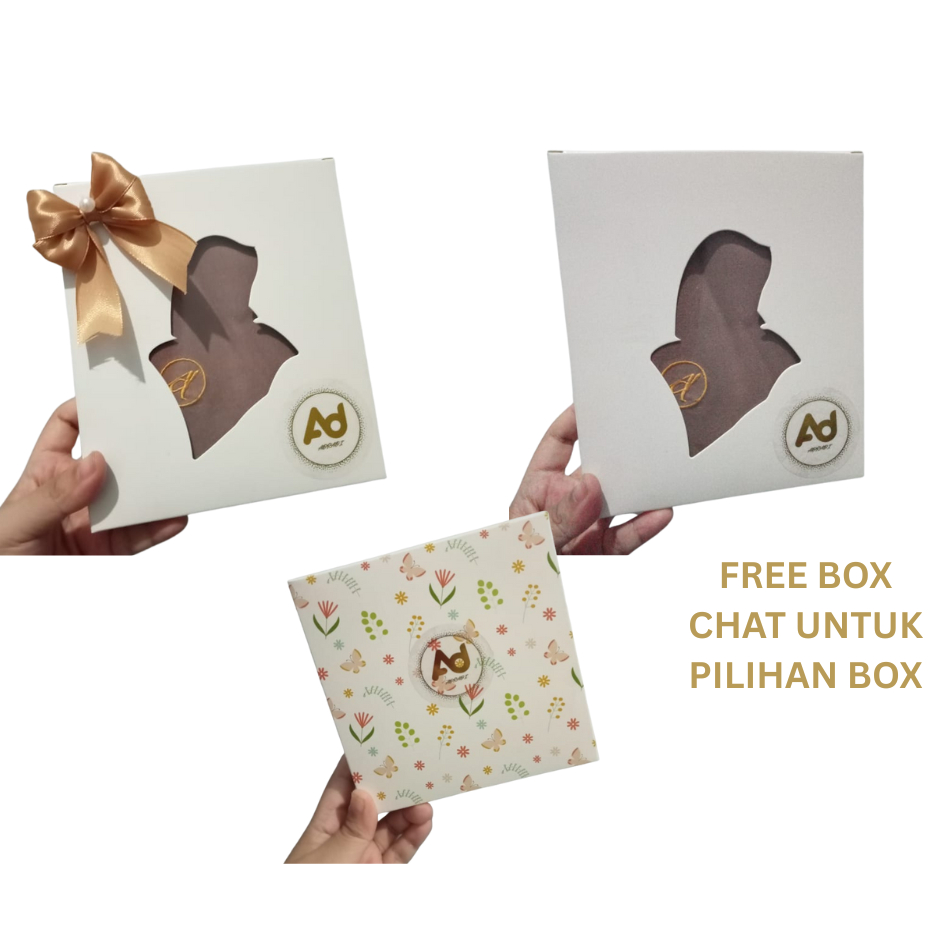 BOX HIJAB JILBAB PREMIUM ADRADI + SCRUNCHIE | HAMPERS KADO ELEGAN UNTUK KADO SPESIAL WANITA