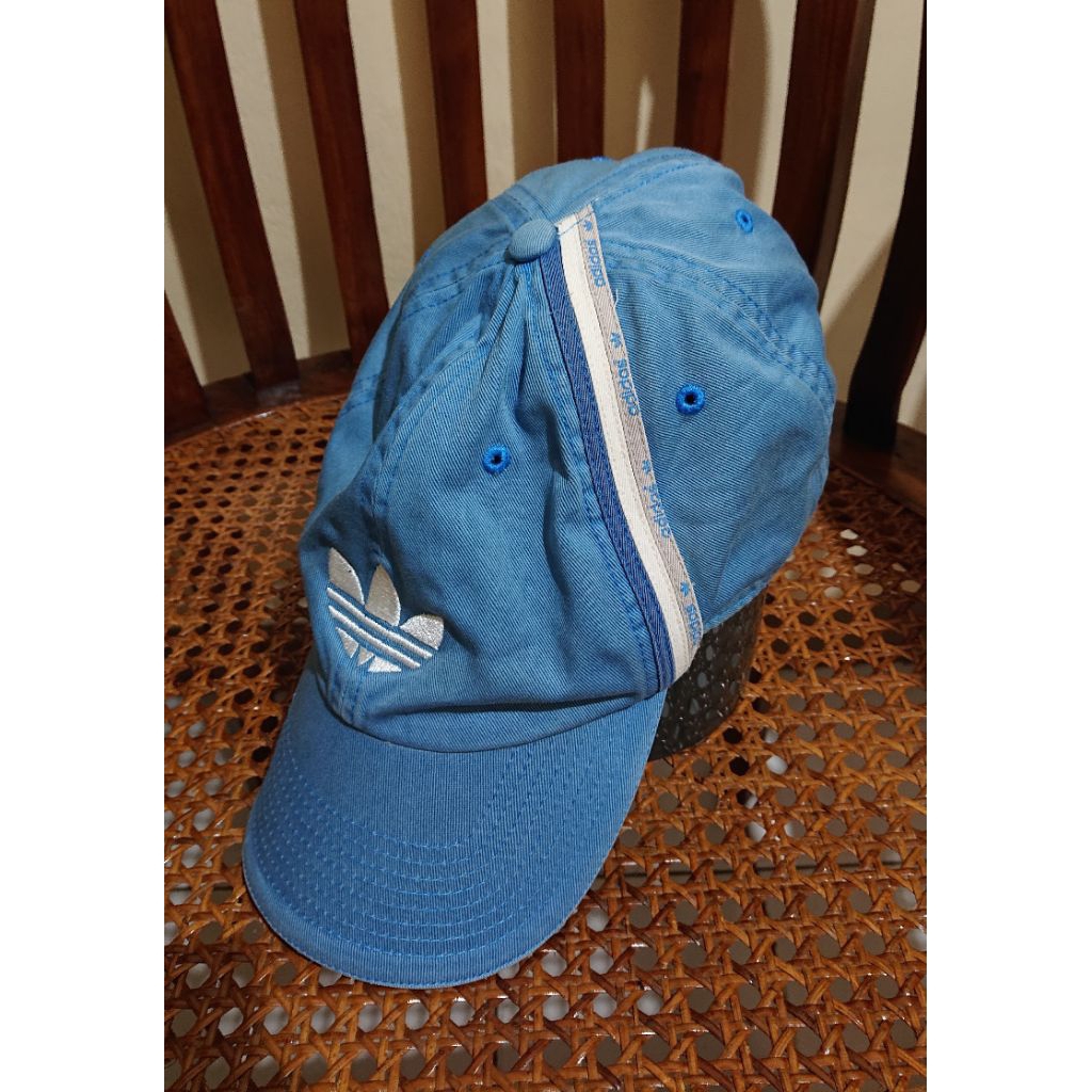 Topi Vintage Adidas Trefoil Biru Muda OSFA