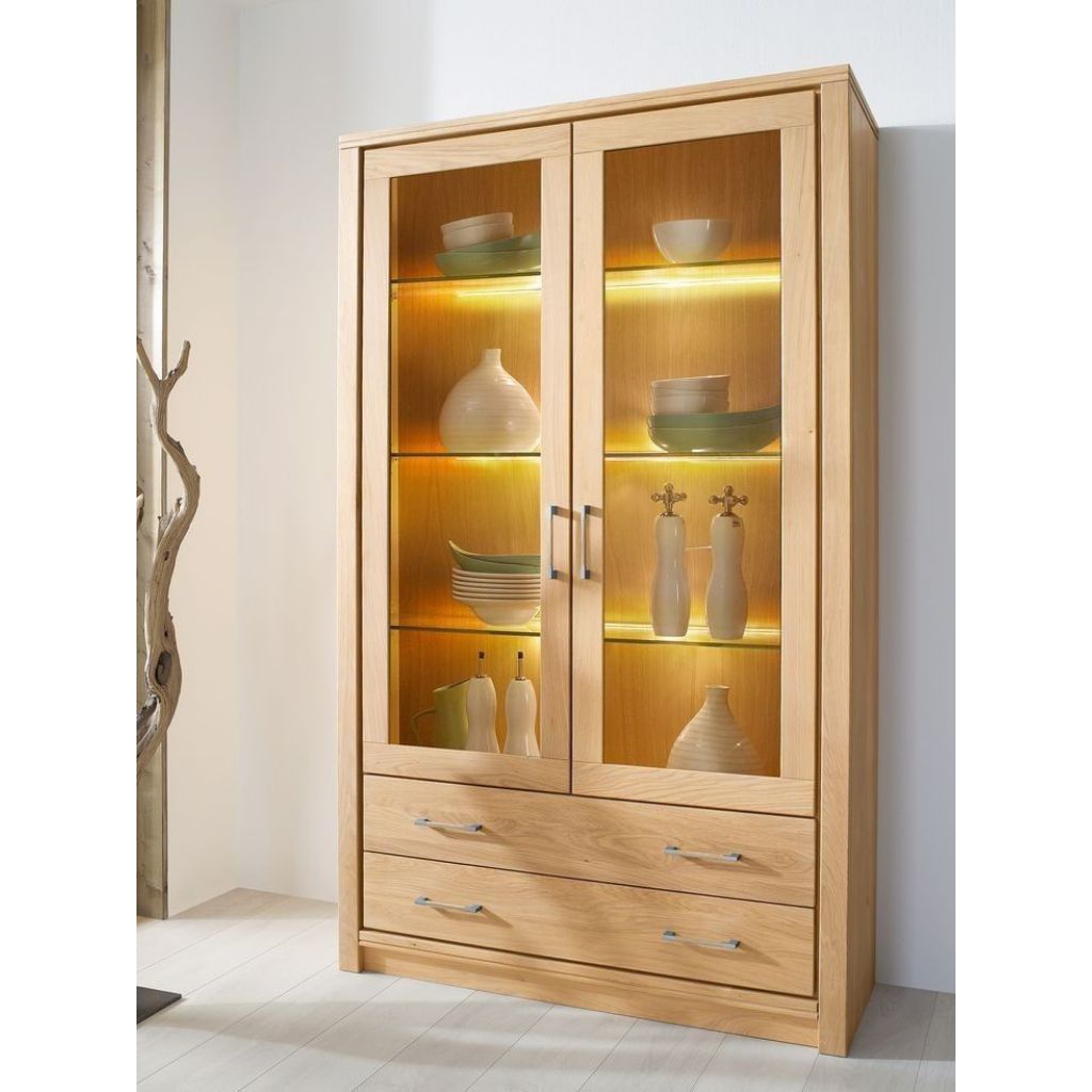 lemari pajangan kaca/lemari pajangan 2 pintu kaca/lemari pajangan pintu laci/lemari pajangan minimal