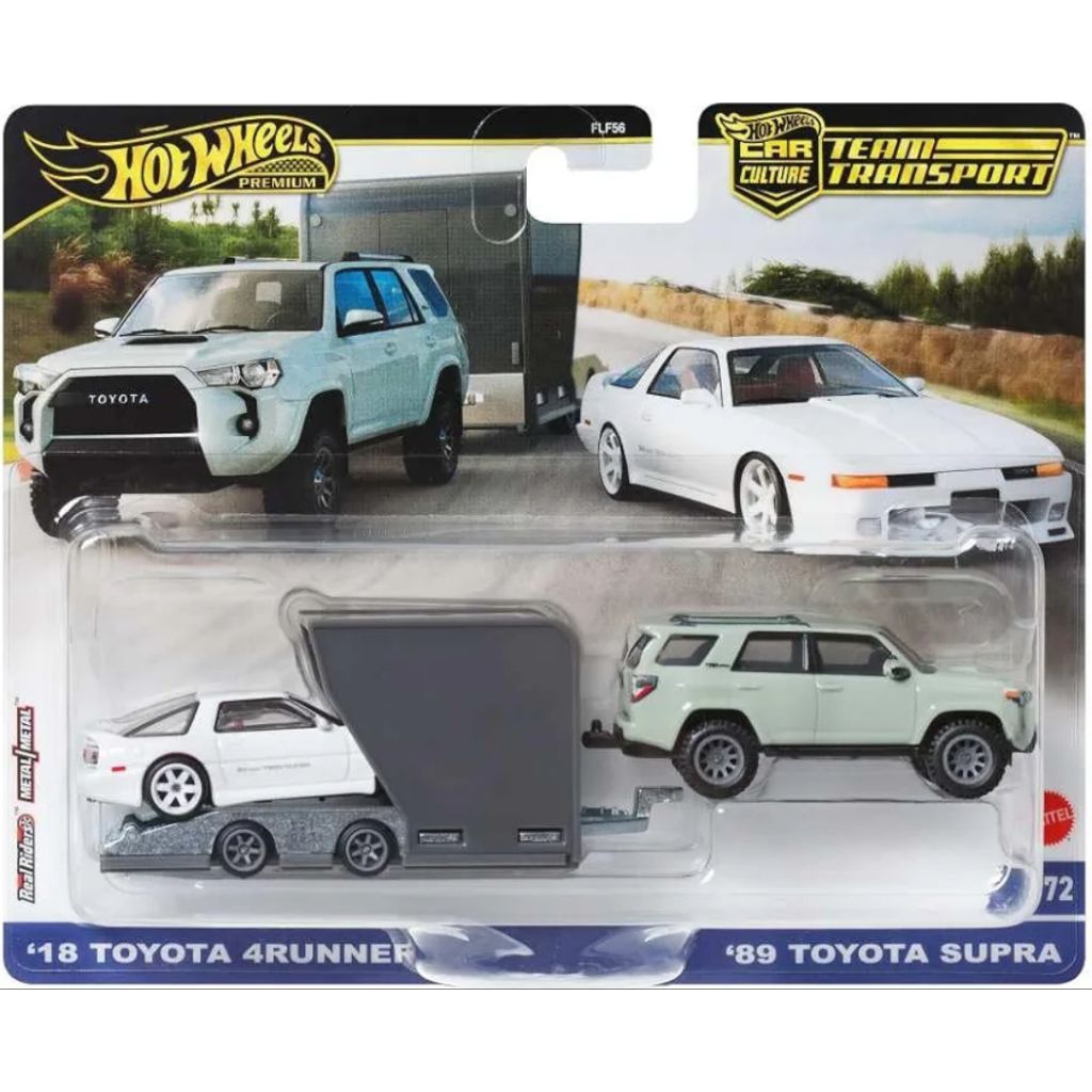 HOT WHEELS TEAM TRANSPORT PREMIUM '89 TOYOTA SUPRA & '18 TOYOTA 4RUNNER
