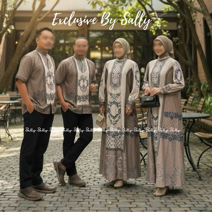 Sally Scarf- Zarra DRESS SET COUPLE / SARIMBIT/ FAMILY SET PRINTING Exclusive/ daily / BUSUI FRIENDL