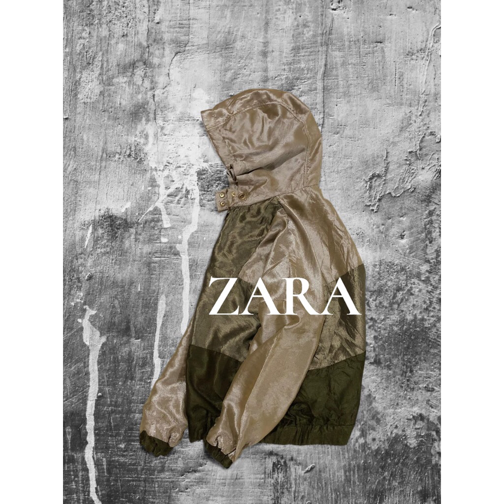jaket ZARA keren MODEL BOXY bahan sateen second preloved