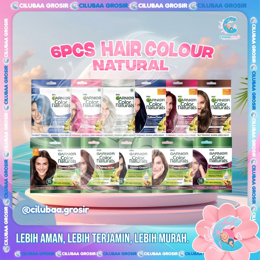 [6 PCS] Garnier Color Naturals Ultra Color || Pewarna Rambut || Semir Rambut