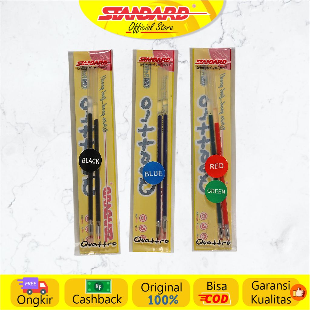 Standard - Refill Pulpen Quattro 0.5  / 0.7 - Gel  ( Isi Pulpen / Pena / Ballpoint )
