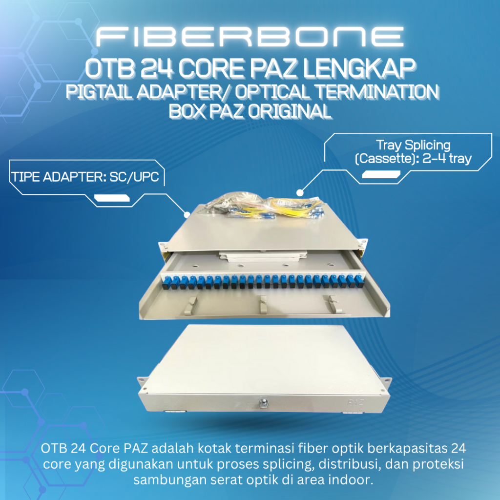 OTB 24 CORE PAZ LENGKAP PIGTAIL ADAPTER/ OPTICAL TERMINATION BOX PAZ ORIGINAL