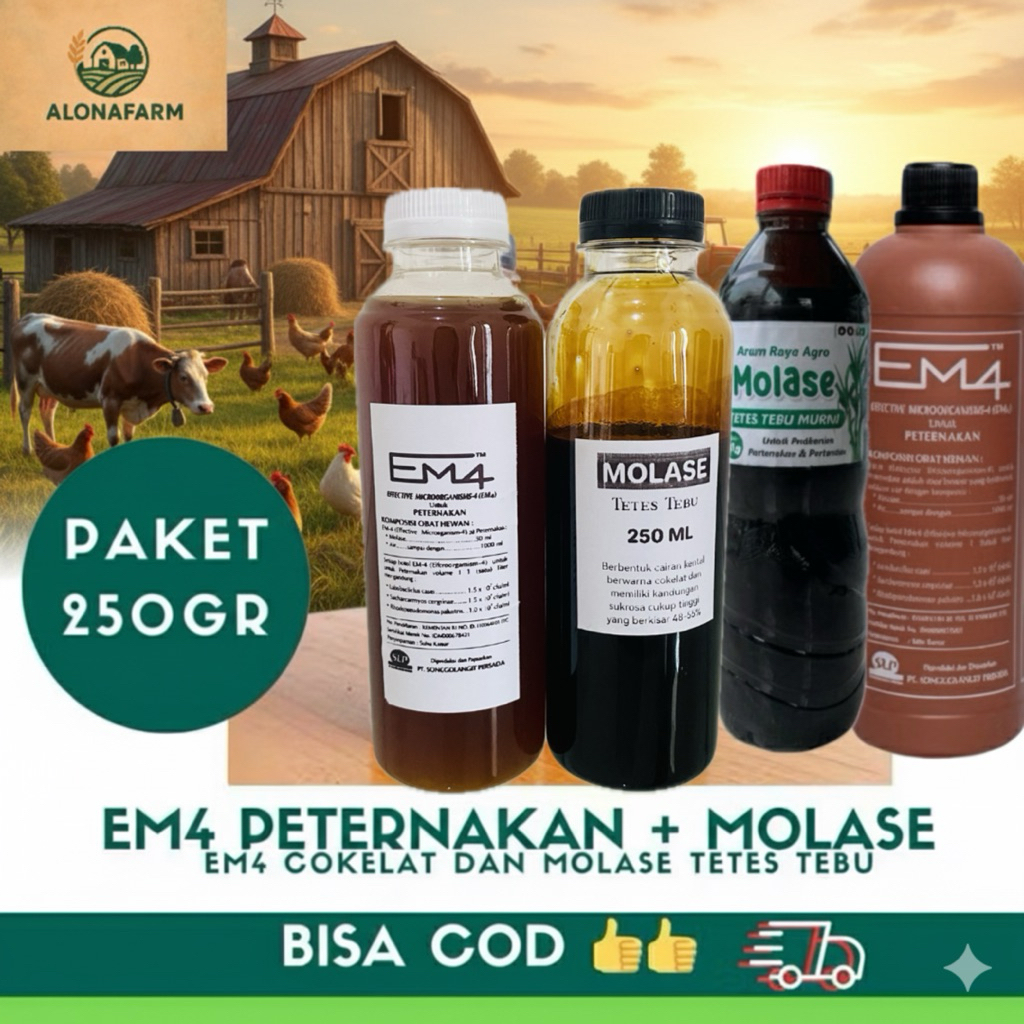 Em4 Peternakan 250ml + Molase 250ml. Paket Em4 Peternakan 250ml + Molase 250ml. Em4 Coklat + Molase