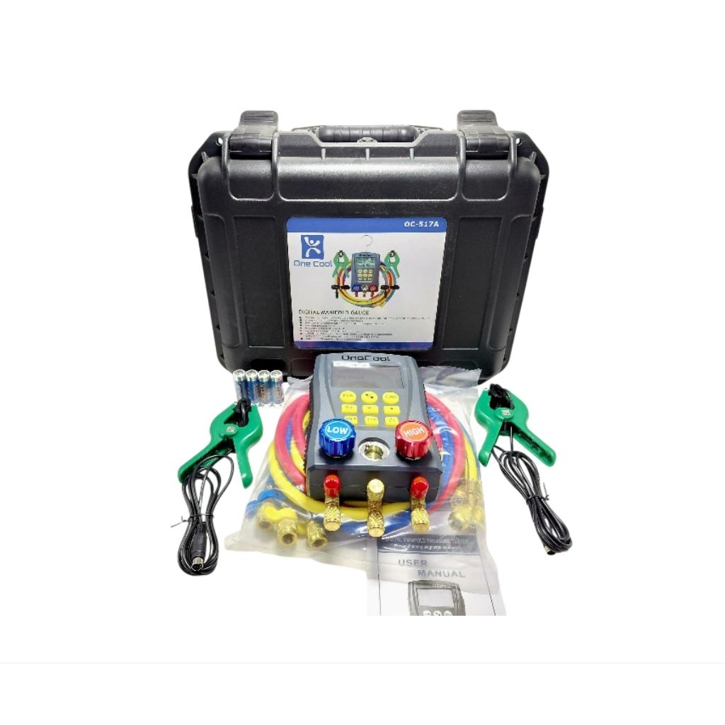 Digital Manifold Gauge / Digital Testing Manifold OC-517A - Alat Uji Tekanan AC & Refrigeration HVAC