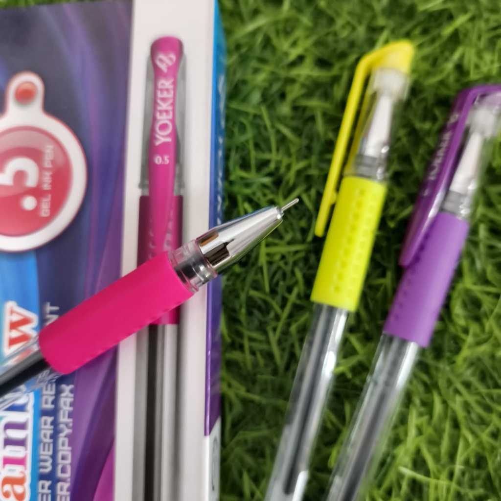 Pen Gel YOEKER RAINBOW YK-008A isi 12 pcs 0.5 mm / Pulpen Yoeker 0.5 1kotak
