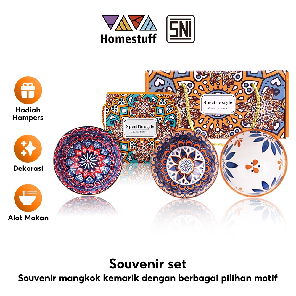 [SNI] HOMESTUFF Mangkok Souvenir Japanesse Style / Mangkok keramik satuan souvenir / Mangkok keramik