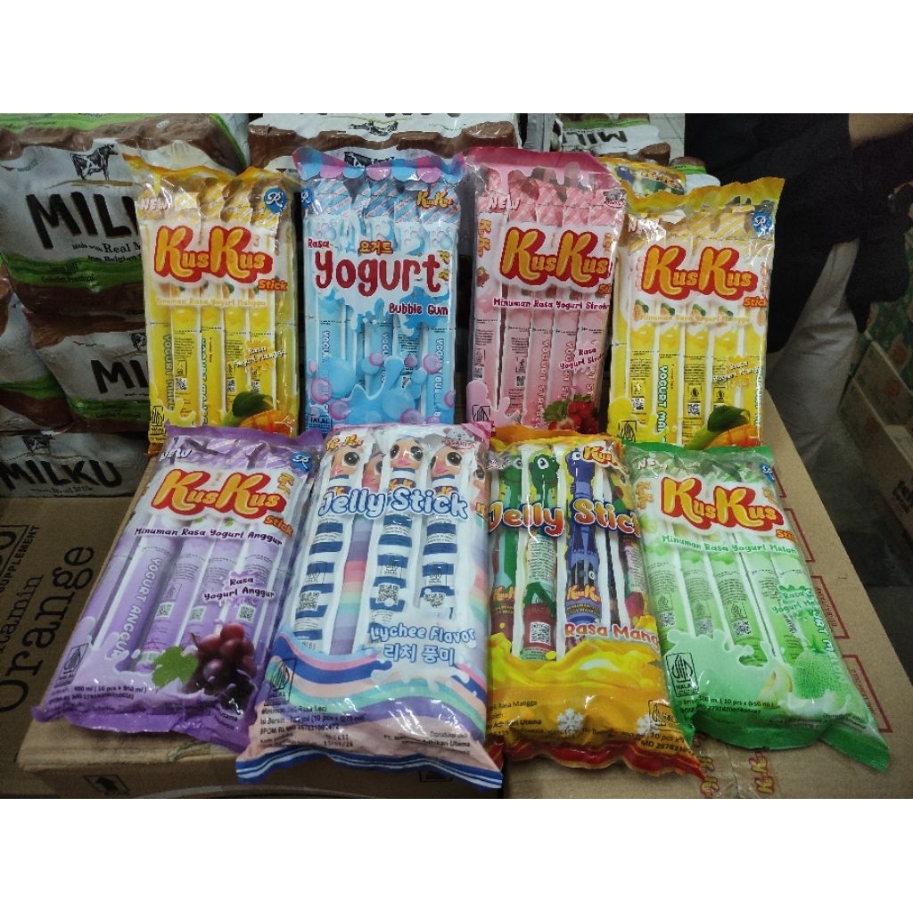 Kuskus jelly stick Kuskus yoghurt minuman rasa yoghurt dan jelly