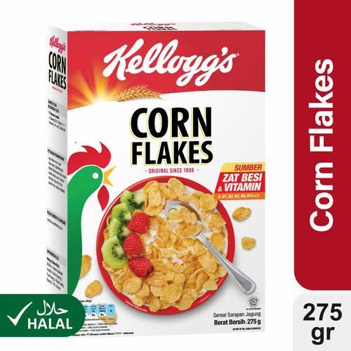 KELLOGG'S CORN FLAKES 270 GRAM PER BOX - GRANOLA SEREAL JAGUNG DENGAN ZAT BESI & VITAMIN - MAKANAN S