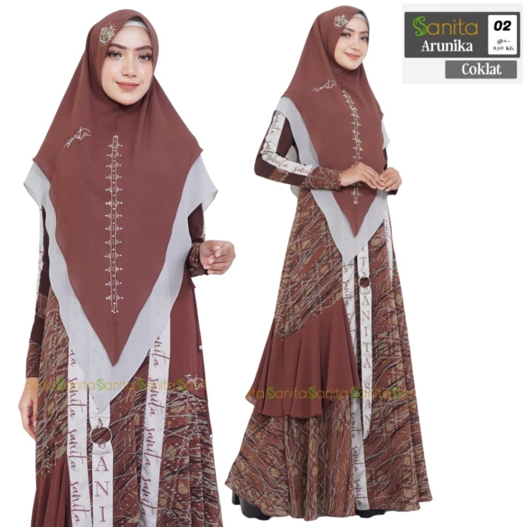 Arunika Syari Ori Sanita - set gamis jilbab