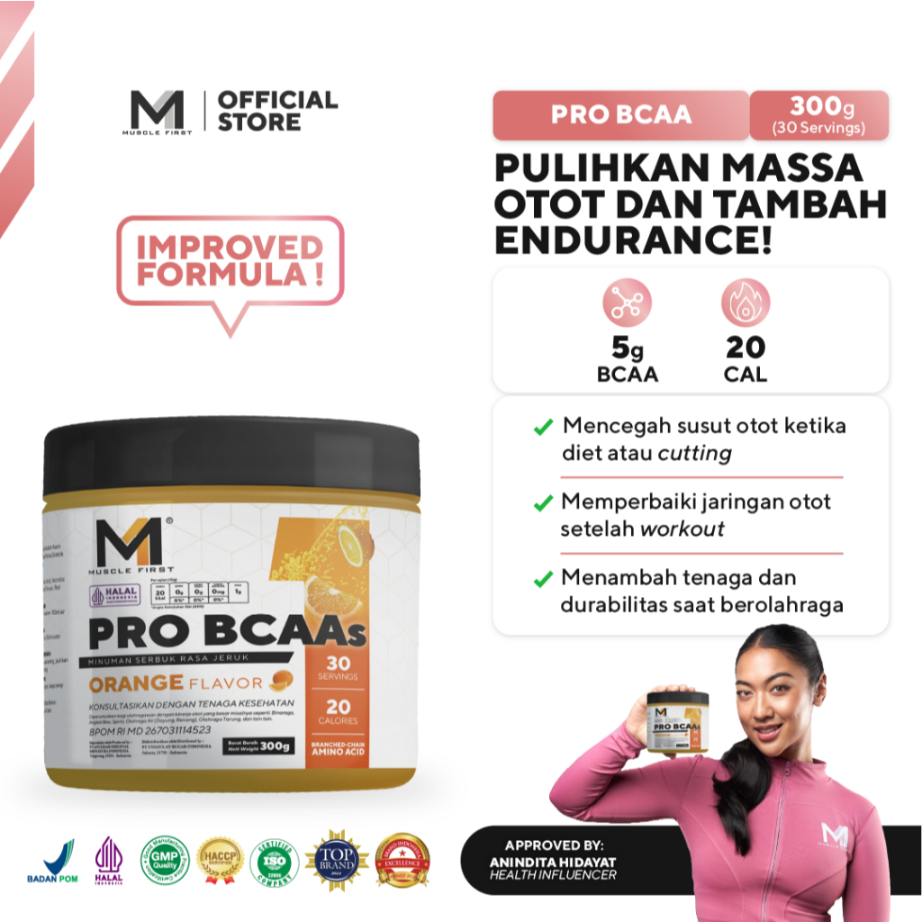 MUSCLE FIRST Pro BCAA 300gr - Menjaga & Memulihkan Otot