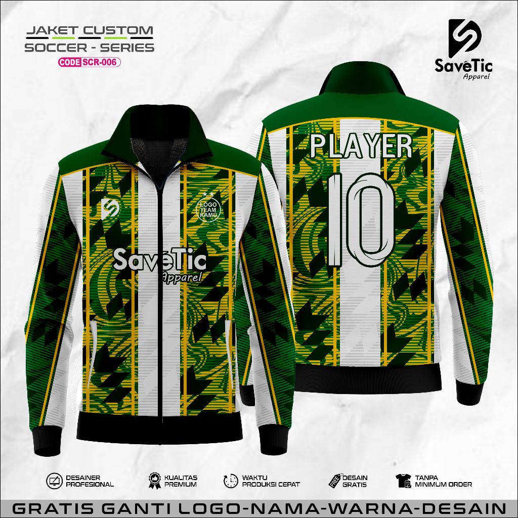 Jaket Soccer Full Printing Sublim/Jaket Custom Soccer/Jaket Olahraga bola futsal Unisex