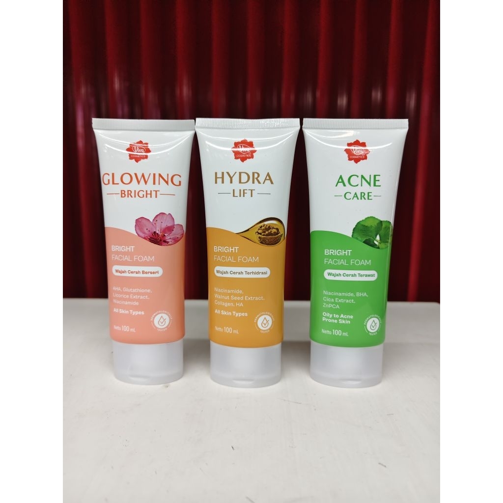 BRIGHT FACIAL FOAM VIVA / VIVA FACIAL FOAM / SABUN WAJAH VIVA