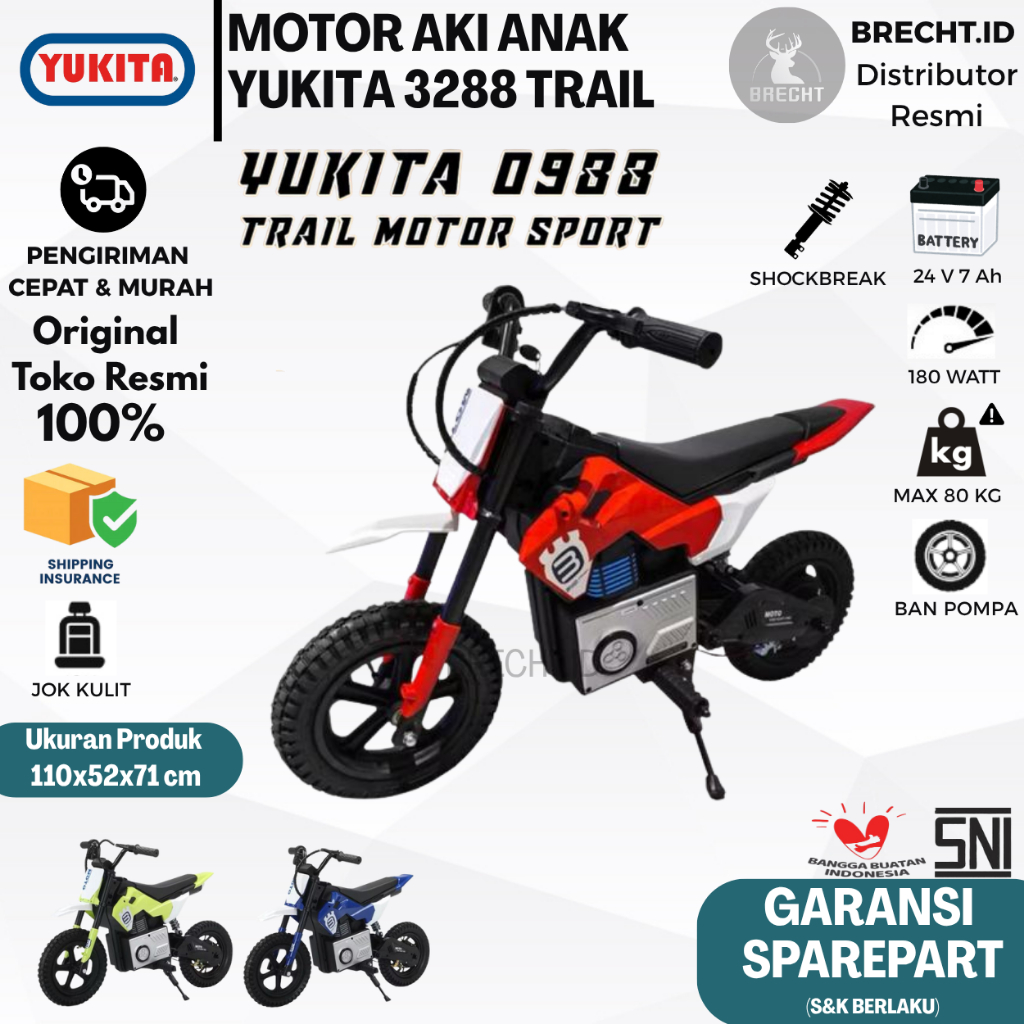 Mainan Anak Motor Aki Listrik TRAIL YUKITA 0988 Trail Electric Mainan Motoran Aki