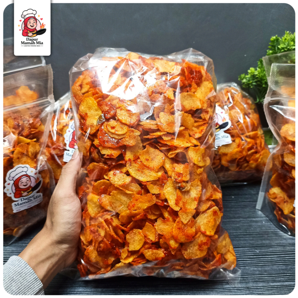 Kentang Mustofa Keripik Balado Pedas Manis 200gram Kentang Bulat Kering Kriuk Renyah Dapur Mamah Mia