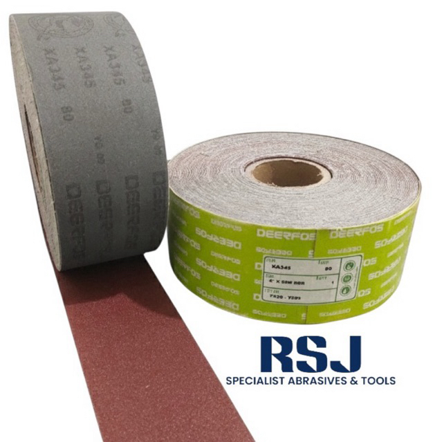 amplas kain kaku Roll 4 inchx50 meter deerfos xa345 grit 80