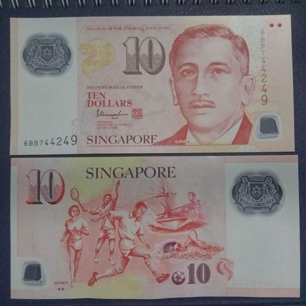 koleksi singapore dollar pecahan 10 dollar original